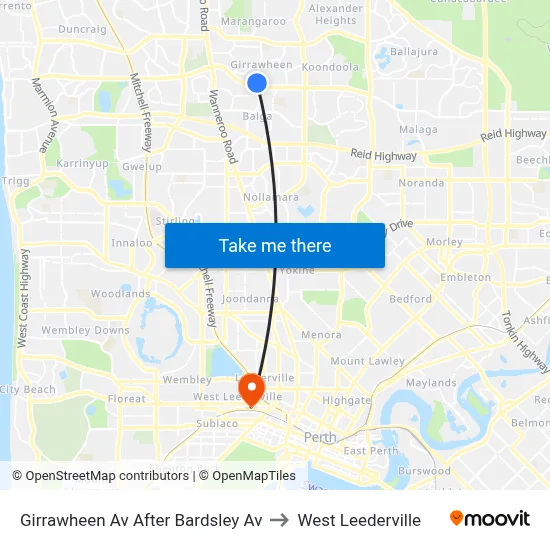 Girrawheen Av After Bardsley Av to West Leederville map