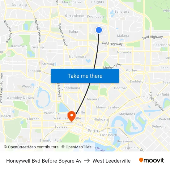 Honeywell Bvd Before Boyare Av to West Leederville map