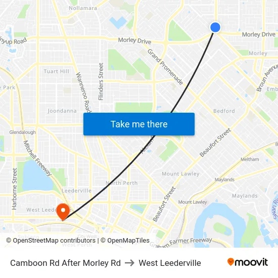 Camboon Rd After Morley Rd to West Leederville map