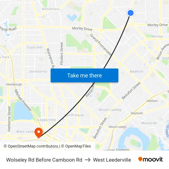 Wolseley Rd Before Camboon Rd to West Leederville map