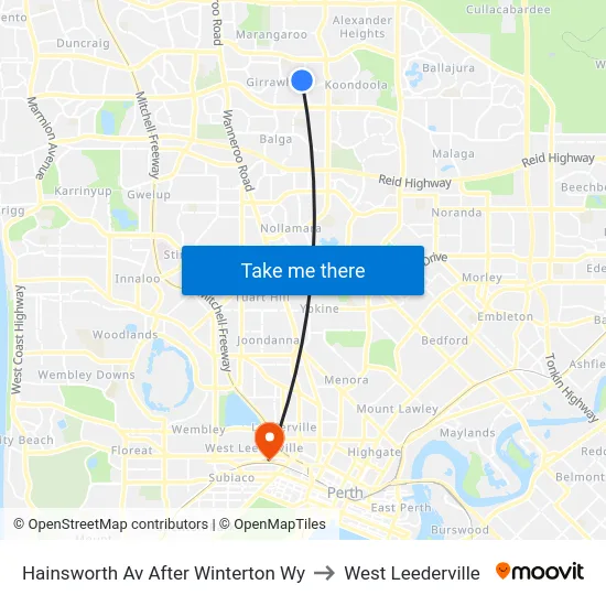 Hainsworth Av After Winterton Wy to West Leederville map