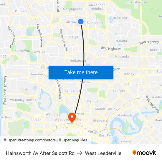 Hainsworth Av After Salcott Rd to West Leederville map