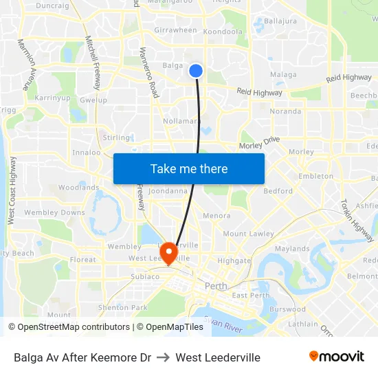 Balga Av After Keemore Dr to West Leederville map