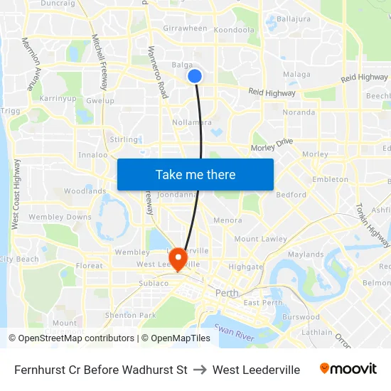 Fernhurst Cr Before Wadhurst St to West Leederville map