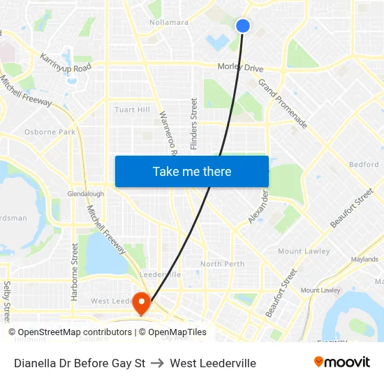 Dianella Dr Before Gay St to West Leederville map