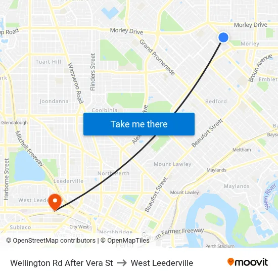 Wellington Rd After Vera St to West Leederville map