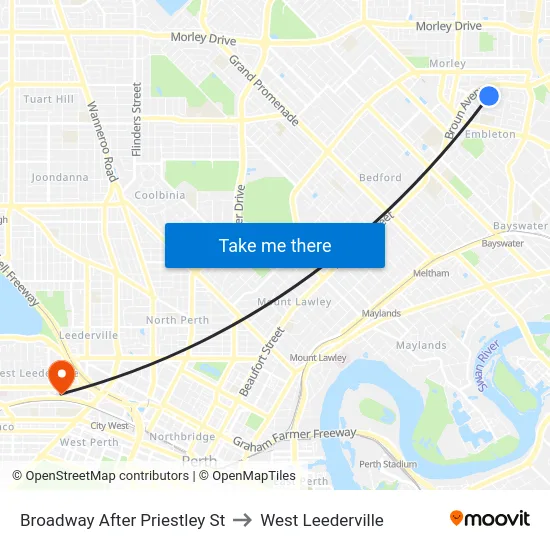Broadway   After Priestley St to West Leederville map