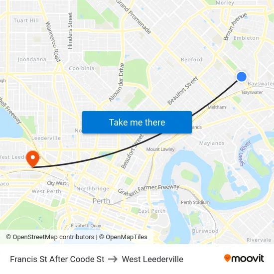 Francis St After Coode St to West Leederville map