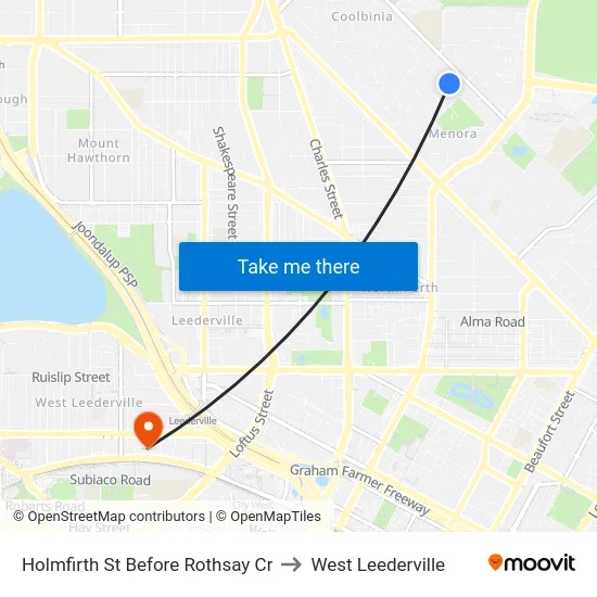 Holmfirth St Before Rothsay Cr to West Leederville map