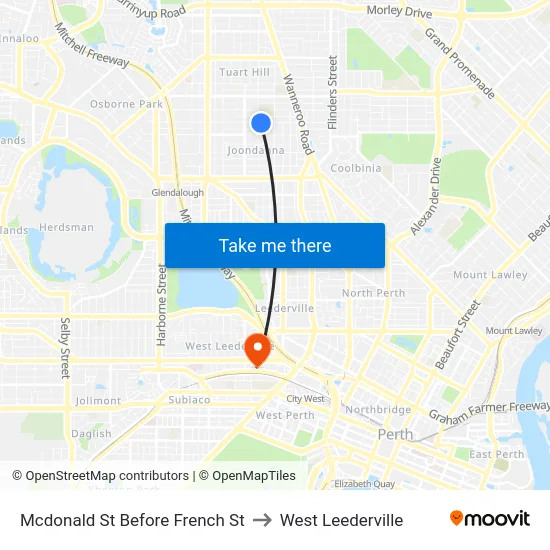 Mcdonald St Before French St to West Leederville map