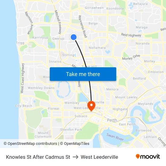 Knowles St After Cadmus St to West Leederville map
