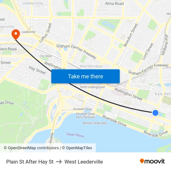 Plain St After Hay St to West Leederville map