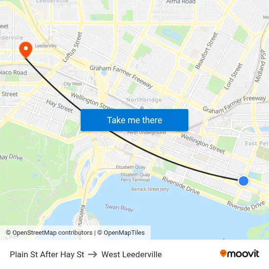 Plain St After Hay St to West Leederville map
