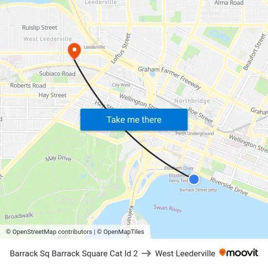 Barrack Sq Barrack Square Cat Id 2 to West Leederville map