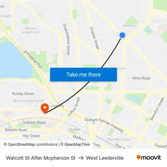 Walcott St After Mcpherson St to West Leederville map