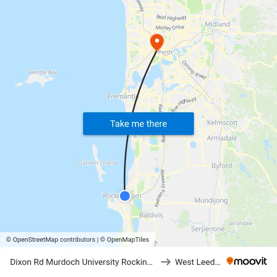 Dixon Rd Murdoch University Rockingham Campus to West Leederville map