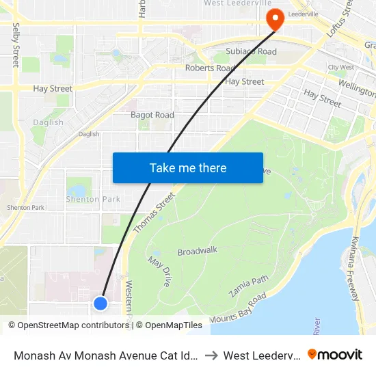 Monash Av Monash Avenue Cat Id 117 to West Leederville map