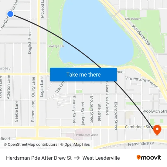 Herdsman Pde After Drew St to West Leederville map