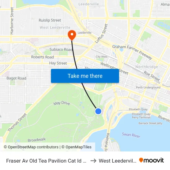 Fraser Av Old Tea Pavilion Cat Id 25 to West Leederville map