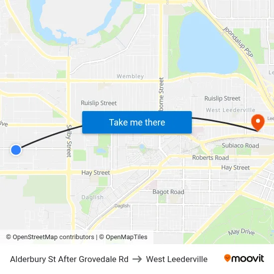 Alderbury St After Grovedale Rd to West Leederville map