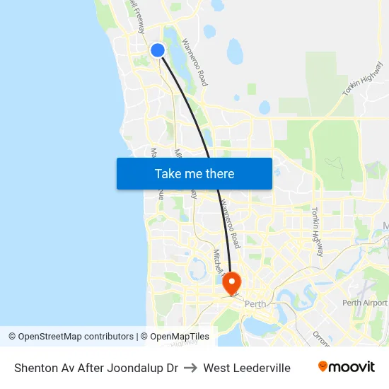 Shenton Av After Joondalup Dr to West Leederville map