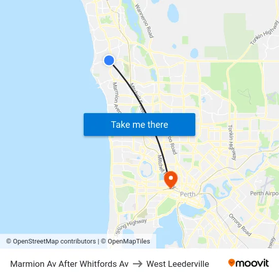 Marmion Av After Whitfords Av to West Leederville map