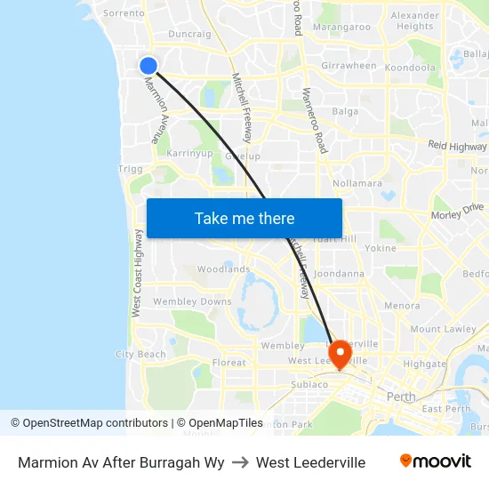 Marmion Av After Burragah Wy to West Leederville map