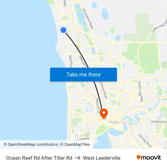 Ocean Reef Rd After Tiller Rd to West Leederville map
