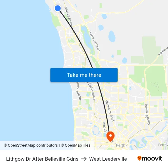Lithgow Dr After Belleville Gdns to West Leederville map