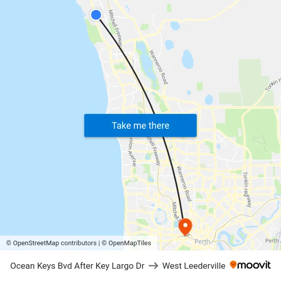 Ocean Keys Bvd After Key Largo Dr to West Leederville map