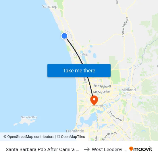 Santa Barbara Pde After Camira Wy to West Leederville map