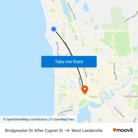 Bridgewater Dr After Cygnet St to West Leederville map