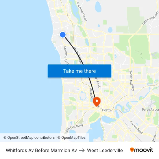 Whitfords Av Before Marmion Av to West Leederville map
