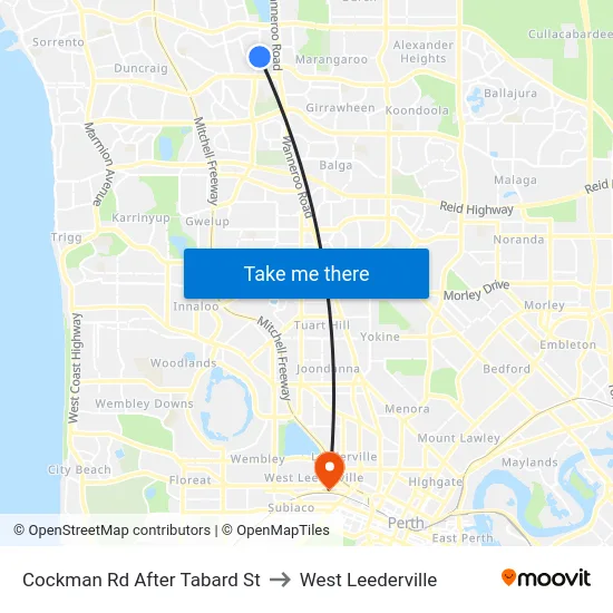 Cockman Rd After Tabard St to West Leederville map