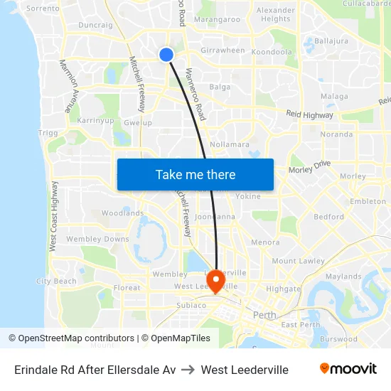 Erindale Rd After Ellersdale Av to West Leederville map