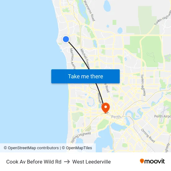Cook Av Before Wild Rd to West Leederville map