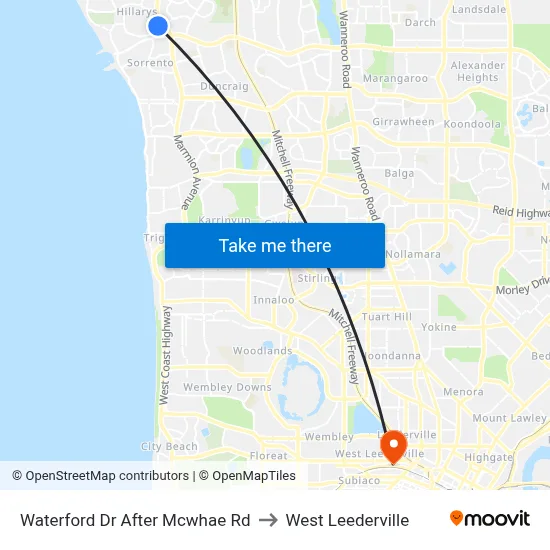 Waterford Dr After Mcwhae Rd to West Leederville map