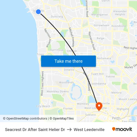 Seacrest Dr After Saint Helier Dr to West Leederville map