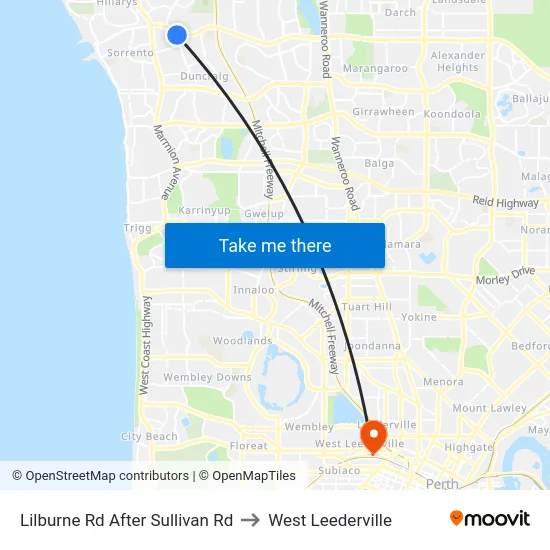 Lilburne Rd After Sullivan Rd to West Leederville map