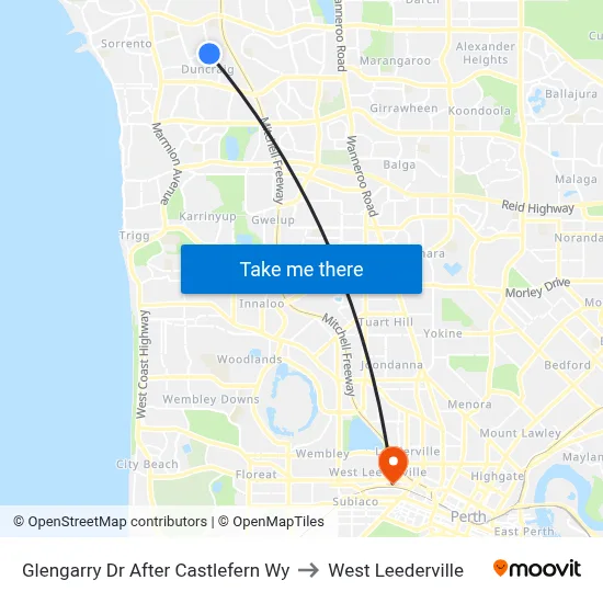 Glengarry Dr After Castlefern Wy to West Leederville map