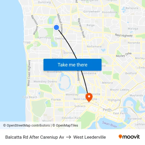 Balcatta Rd After Careniup Av to West Leederville map