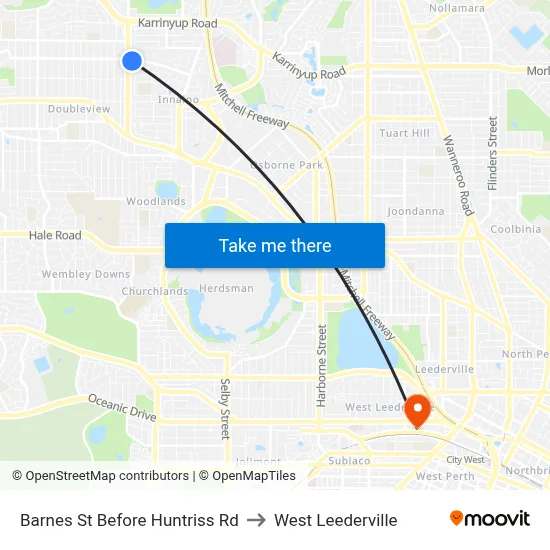 Barnes St Before Huntriss Rd to West Leederville map