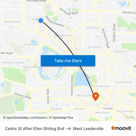 Cedric St After Ellen Stirling Bvd to West Leederville map