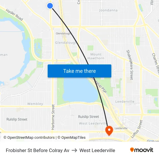 Frobisher St Before Colray Av to West Leederville map