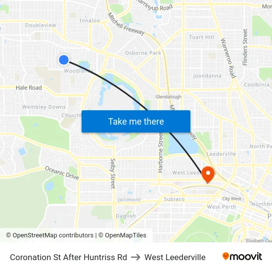 Coronation St After Huntriss Rd to West Leederville map