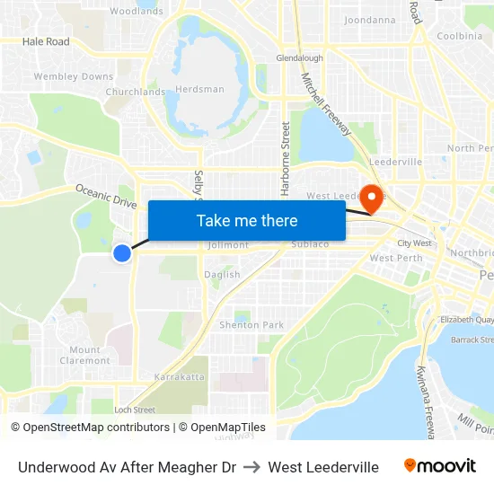Underwood Av After Meagher Dr to West Leederville map