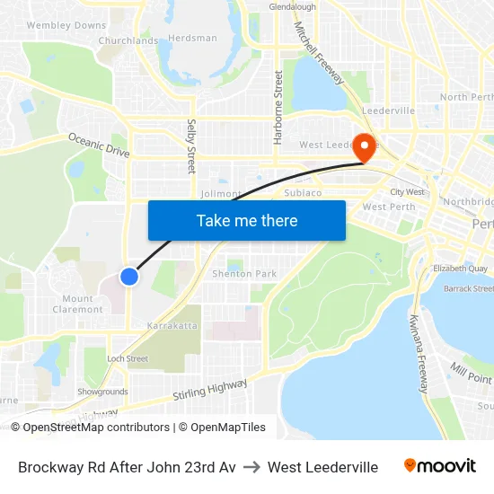 Brockway Rd After John 23rd Av to West Leederville map
