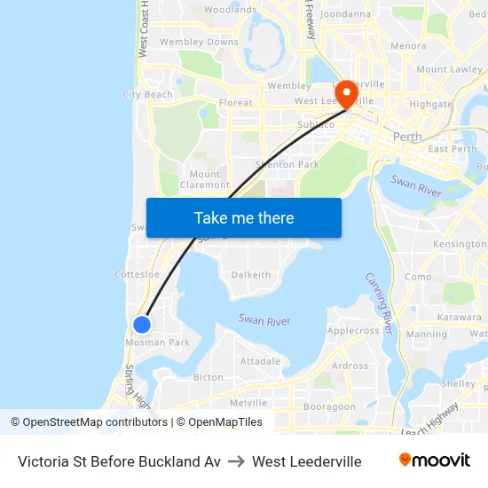 Victoria St Before Buckland Av to West Leederville map