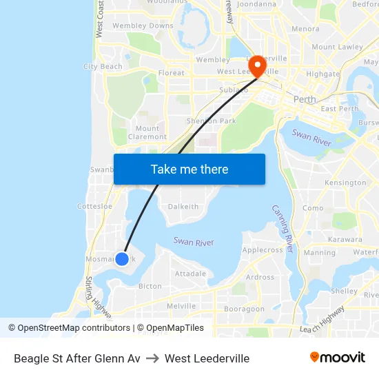 Beagle St After Glenn Av to West Leederville map