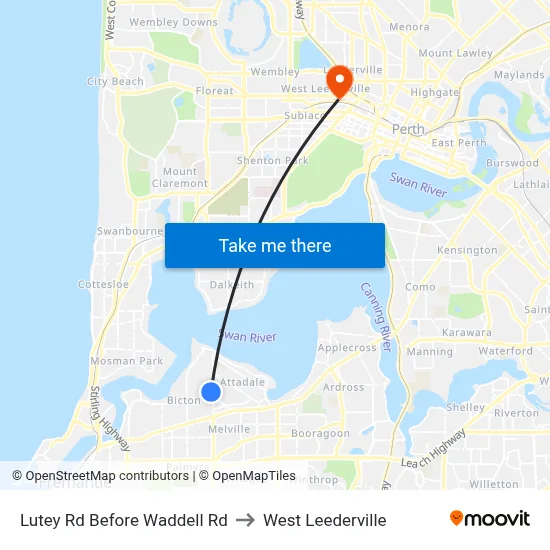 Lutey Rd Before Waddell Rd to West Leederville map